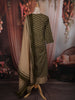 Moss Olive Green Geometric Printed Design Cotton Palazzo Suit with Matching Dupatta