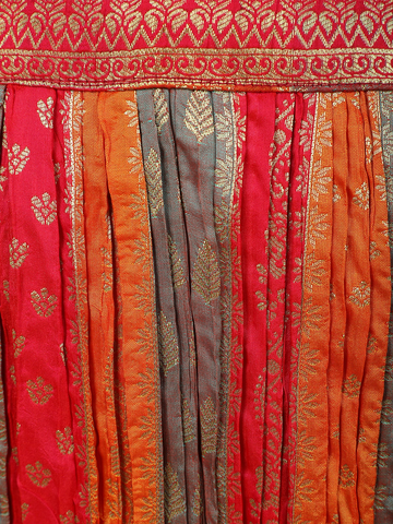 Multi-Color Beaded Sequins Embroidery Silk Lehenga - Diadem