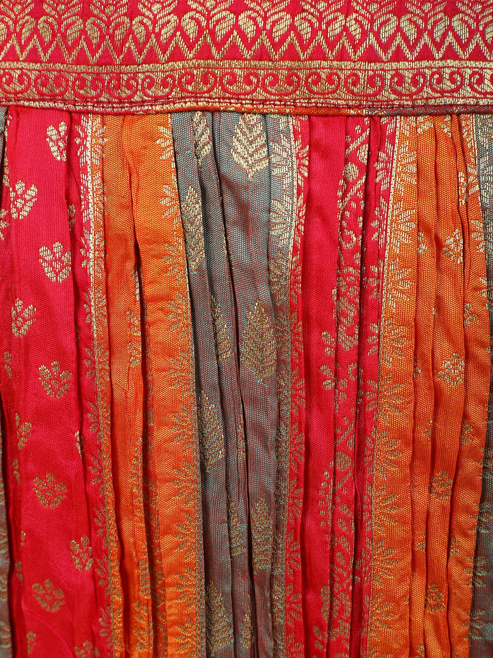 Multi-Color Beaded Sequins Embroidery Silk Lehenga - Diadem