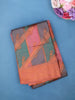 Multi-Color Diagonal Stripe Floral Design Tissue Silk Saree - Diadem