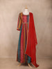 Multi Color Geometric Design Georgette Gown