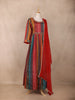 Multi Color Geometric Design Georgette Gown