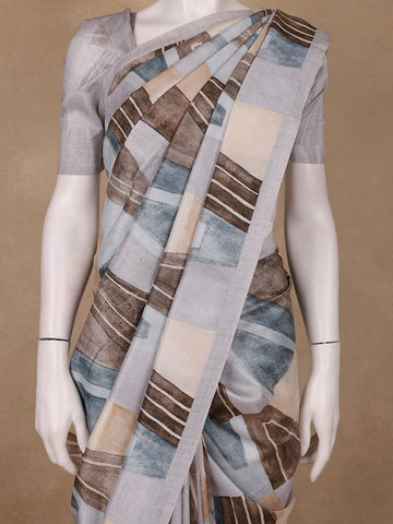 Multi Color Abstract Printed Semi Tussar Saree - Diadem