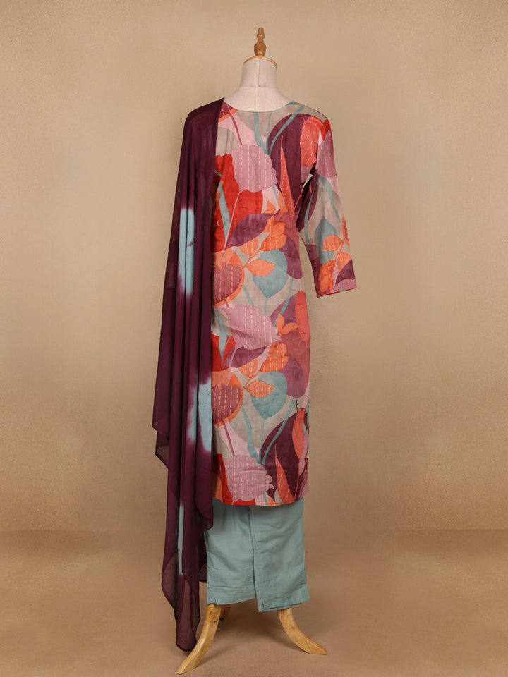Multi Color Floral Designed Cotton Salwar Suit - Diadem