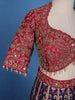 Multi Color Floral Embroidered Designer Lehenga with Orange Dupatta