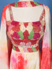 Multi Color Satin Lehenga Embellished with Stonework Paired with Dupatta
