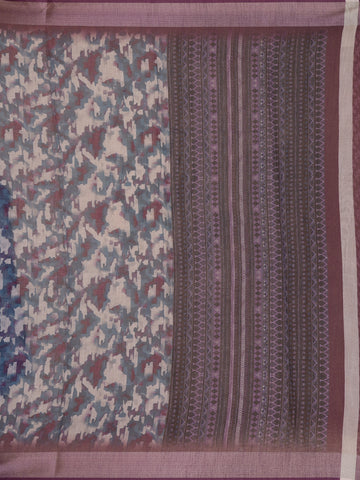 Multicolor Abstract Printed Cotton Saree - Diadem