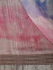 Multicolor Abstract Woven Design Pure Tussar Saree with Contrast Stripes Border
