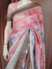 Multicolor Abstract Woven Design Pure Tussar Saree with Contrast Stripes Border