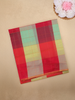 Multicolor Checked Design Cotton Saree with Contrast Border
