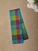 Multicolor Checked Woven Design Kanchipuram Silk Saree with Self Border