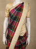 Multicolor Checked Woven Design Pure Kanchipuram Silk Saree with Contrast Border