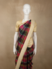Multicolor Checked Woven Design Pure Kanchipuram Silk Saree with Contrast Border