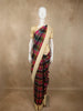 Multicolor Checked Woven Design Pure Kanchipuram Silk Saree with Contrast Border