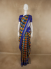 Multicolor Checked Woven Design Pure Kanchipuram Silk Saree with Contrast Zari Border