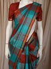 Multicolor Checked Woven Design Pure Kanchipuram Silk Saree with Zari Border