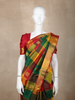 Multicolor Checked Woven Design Pure Kanchipuram Silk Saree with Zari Woven Border