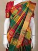 Multicolor Checked Woven Design Pure Kanchipuram Silk Saree with Zari Woven Border