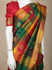 Multicolor Checked Woven Design Pure Kanchipuram Silk Saree with Zari Woven Border