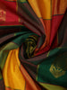 Multicolor Checked Woven Design Pure Kanchipuram Silk Saree with Zari Woven Border
