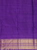 Multicolor Checked Woven Pure Kanchipuram Silk Saree with Contrast Purple Zari Border