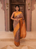 Multicolor Checked Zari Woven Design Art Silk Traditional Wear Saree with Contrast Mustard Double Zari Border