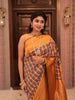Multicolor Checked Zari Woven Design Art Silk Traditional Wear Saree with Contrast Mustard Double Zari Border