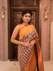 Multicolor Checked Zari Woven Design Art Silk Traditional Wear Saree with Contrast Mustard Double Zari Border