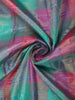 Multicolor Checked Zari Woven Design Pure Kanchipuram Silk Saree with Contrast Zari Border