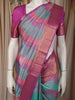 Multicolor Checked Zari Woven Design Pure Kanchipuram Silk Saree with Contrast Zari Border