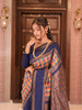 Multicolor Checked Zari Woven Design Art Silk Traditional Wear Saree with Contrast Double Zari Border