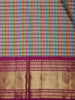 Multicolor Checkered Woven Korvai Pure Kanchipuram Silk Saree