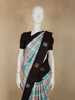 Multicolor Checks Woven Design Pure Kanchipuram Silk Saree with Contrast Zari Border