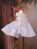 Multicolor Flared Design Organza Party Frock With Oversized Floral Bow