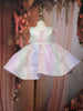 Multicolor Flared Design Organza Party Frock With Oversized Floral Bow