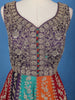 Purple Floral Embroidered Banarasi Silk Gown With Net Dupatta
