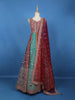 Maroon Floral Embroidered Banarasi Silk Gown With Net Dupatta - Diadem