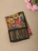 Multicolor Floral Printed Design Crepe Silk Casual Wear Saree with Contrast Zari Border