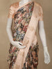 Multicolor Floral Printed Design Pure Crepe Silk Saree with Contrast Border