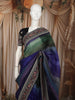 Multicolor Horizontal Striped Woven Design Pure Tussar Saree with Sequins Border