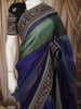 Multicolor Horizontal Striped Woven Design Pure Tussar Saree with Sequins Border
