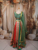 Multicolor Panelled Mirror Embroidered and Stone Embellished Design Banarasi Silk Fancy Wear Lehenga With Matching Dupatta