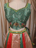 Multicolor Panelled Mirror Embroidered and Stone Embellished Design Banarasi Silk Fancy Wear Lehenga With Matching Dupatta