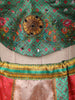 Multicolor Panelled Mirror Embroidered and Stone Embellished Design Banarasi Silk Fancy Wear Lehenga With Matching Dupatta