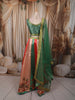 Multicolor Panelled Mirror Embroidered and Stone Embellished Design Banarasi Silk Fancy Wear Lehenga With Matching Dupatta