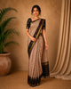 Multicolor Pastel Stripes Woven Design Pure Kanchipuram Silk Saree with Contrast Zari Border