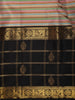 Multicolor Pastel Stripes Woven Design Pure Kanchipuram Silk Saree with Contrast Zari Border