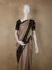 Multicolor Pastel Stripes Woven Design Pure Kanchipuram Silk Saree with Contrast Zari Border