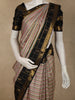Multicolor Pastel Stripes Woven Design Pure Kanchipuram Silk Saree with Contrast Zari Border