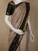 Multicolor Pastel Stripes Woven Design Pure Kanchipuram Silk Saree with Contrast Zari Border